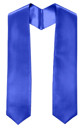 Plain Navy Blue Graduation Stole — Custom Print Option Available