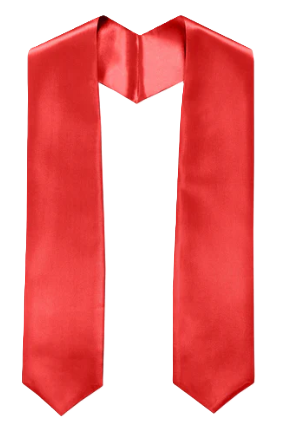 Plain Custom Red Graduation Stole — Custom Print Option Available