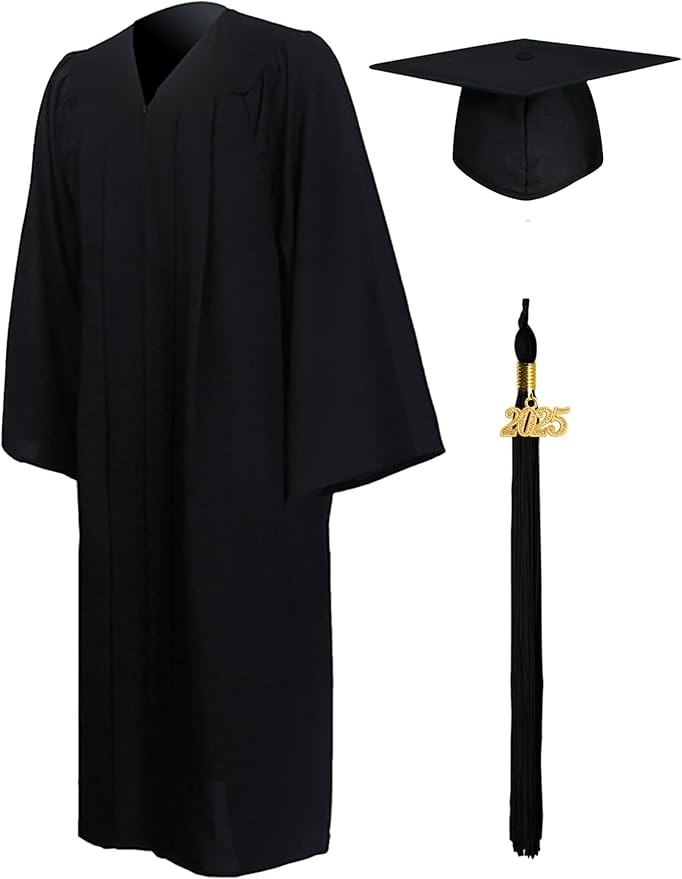 Matt Gown and Graduation Cap with Tassel