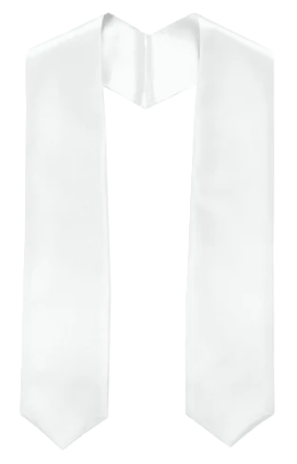 Plain White Graduation Stole — Custom Print Option Available