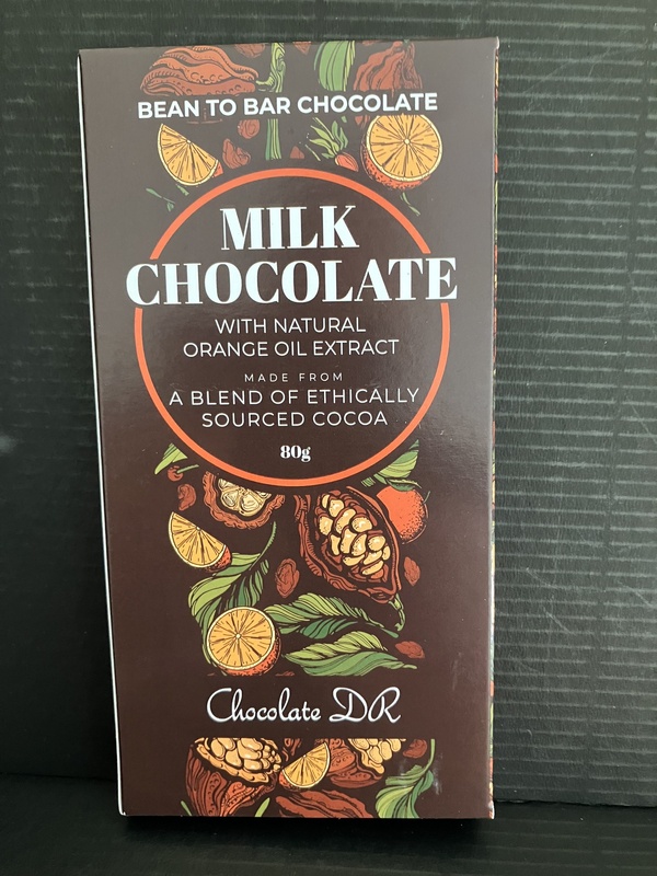Milk chocolate with natural orange oil