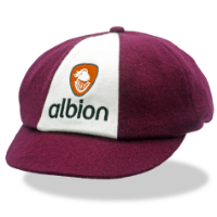 Dark navy and white baggy cap with logo