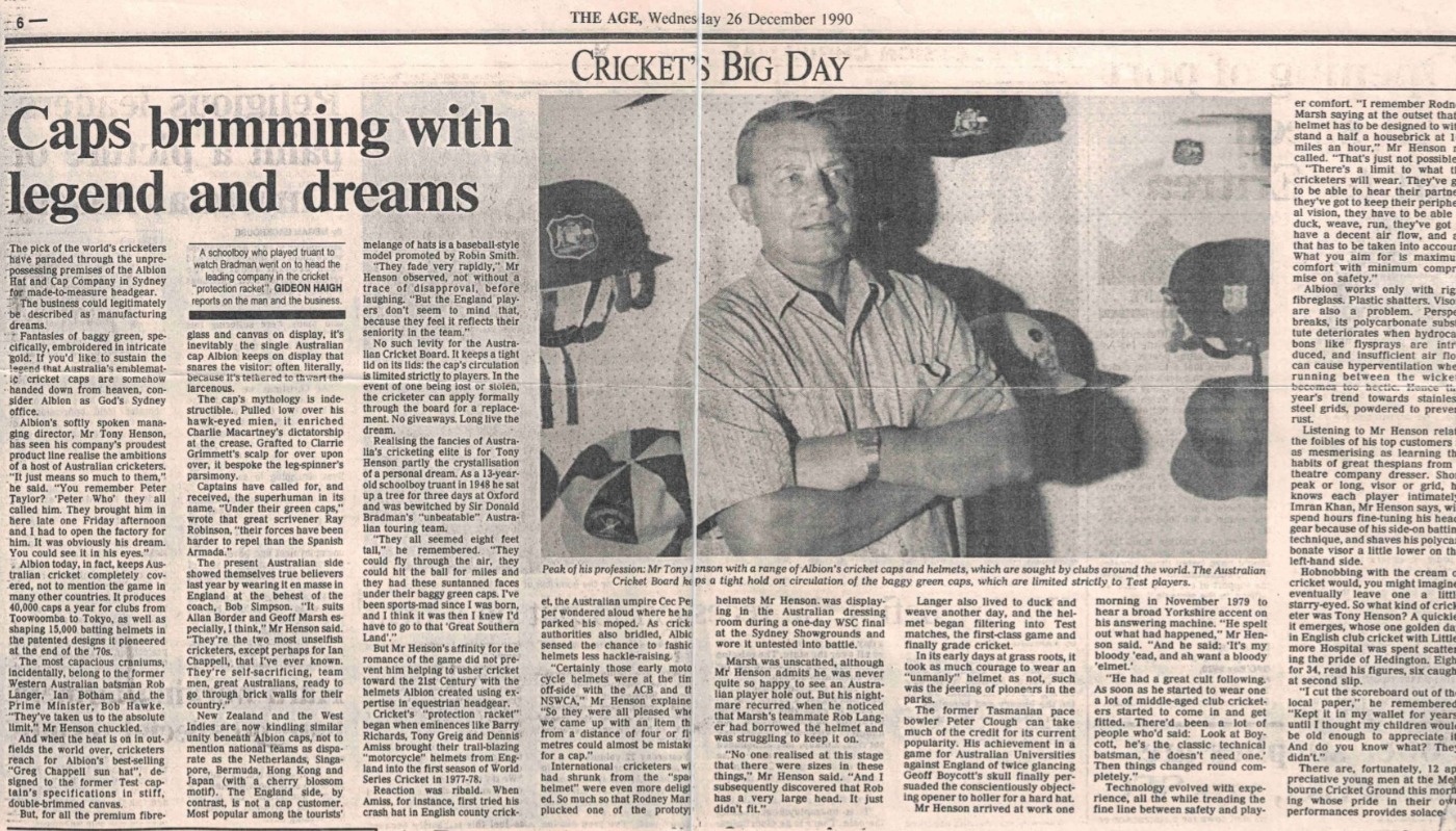 Old black and white newspaper article featuring Albion.