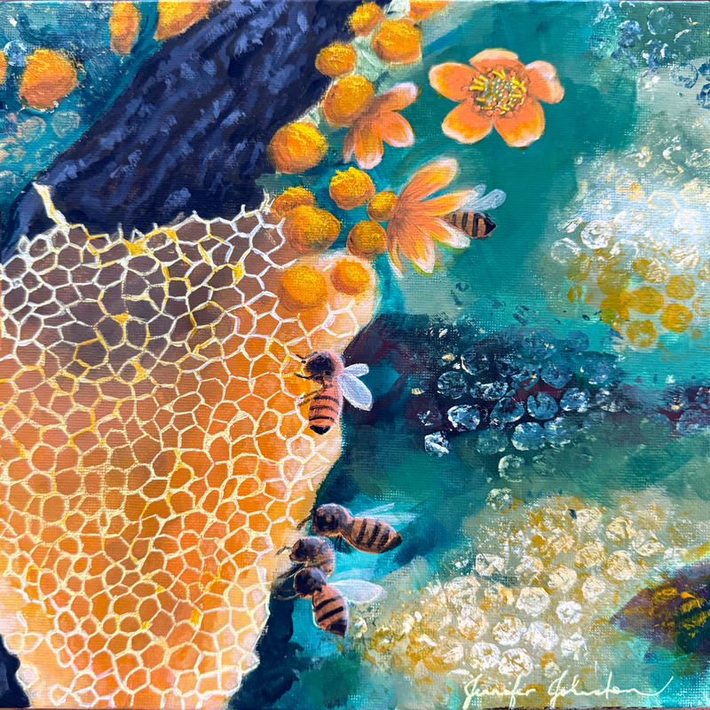 Honey Bees Acrylic Art