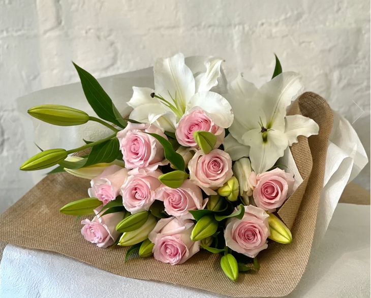 Pink Roses & Lilies Bouquet