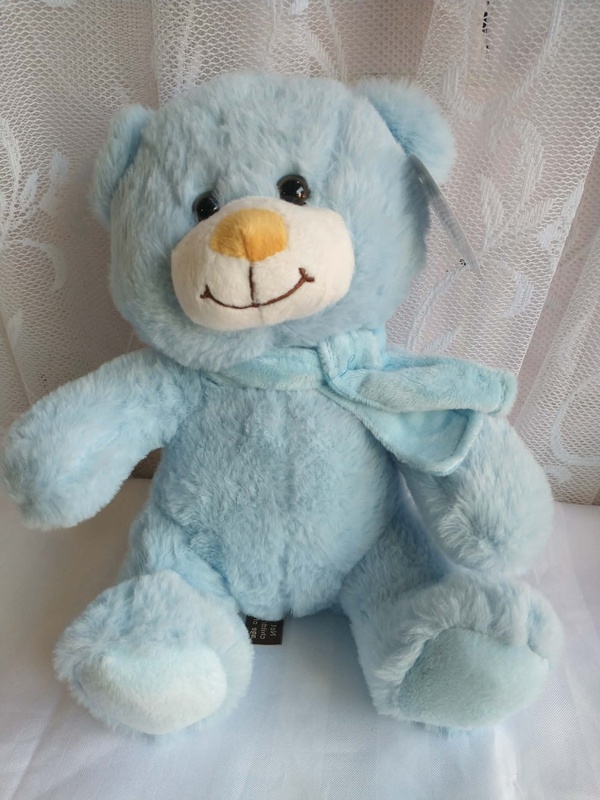 Blue Bear w Bow 20cm