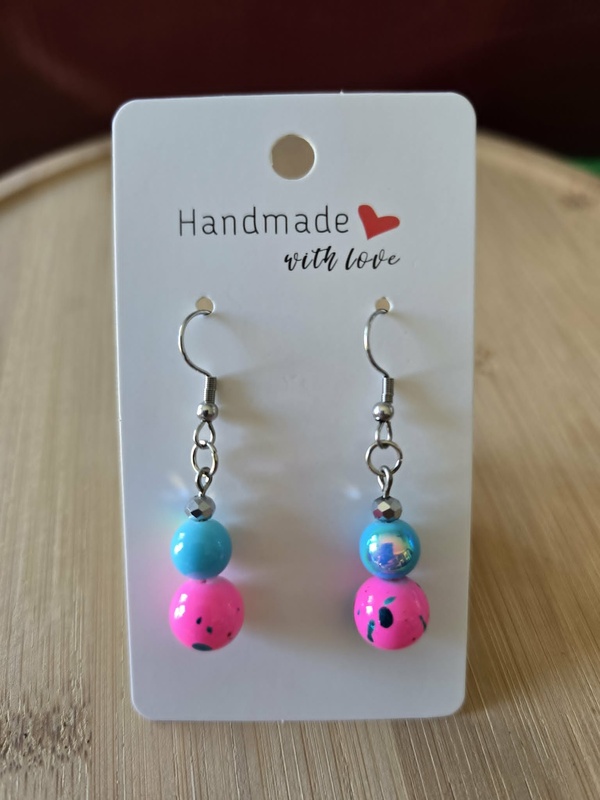 Splatter Paint Bead Earrings