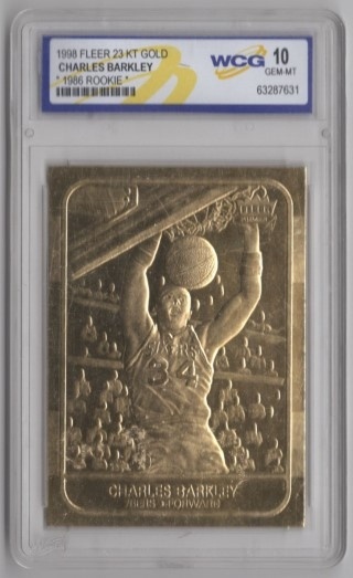 GRADED - 1997-98 Fleer 23KT Gold - #NNO Charles Barkley SN10000 - Philadelphia 76ers