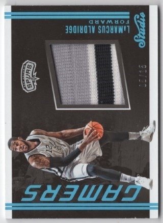 2016-17 Studio - Gamers Memorabilia Teal #02 - LaMarcus Aldridge MEM, SN15 - San Antonio Spurs