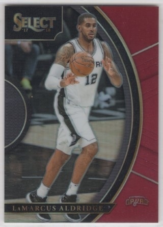 2017-18 Select - Prizms Maroon #096 - LaMarcus Aldridge SN199 - San Antonio Spurs