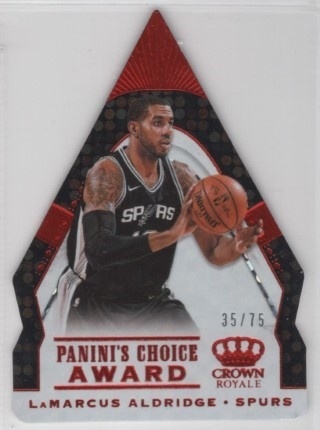 2018-19 Crown Royale - Panini's Choice Red #27 - LaMarcus Aldridge SN75 - San Antonio Spurs