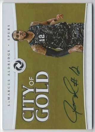 2018-19 Panini Opulence - City of Gold Signatures #CG-LMA - LaMarcus Aldridge AUTO, SN79 - San Antonio Spurs
