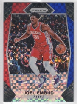 2017-18 Panini Prizm - Prizm Red White & Blue #002 - Joel Embiid - Philadelphia 76ers