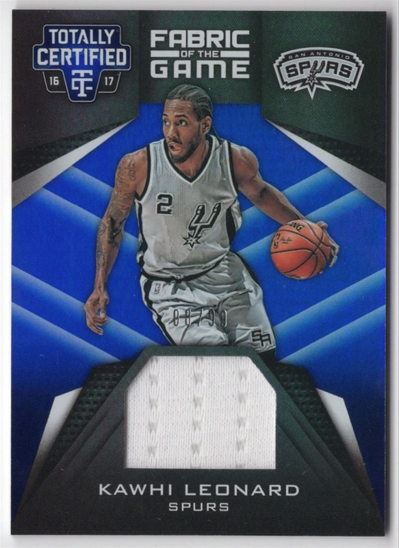 2016-17 Totally Certified - Fabric of the Game Blue #38 - Kawhi Leonard SN99 - San Antonio Spurs