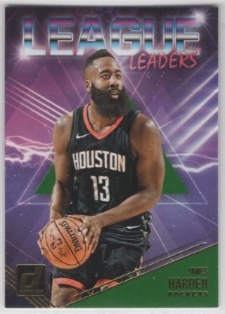 2018-19 Donruss - League Leaders Green Flood #01 - James Harden - Houston Rockets