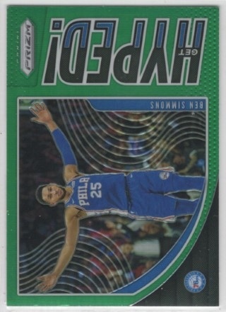 2019-20 Panini Prizm - Get Hyped! Green #09 - Ben Simmons - Philadelphia 76ers