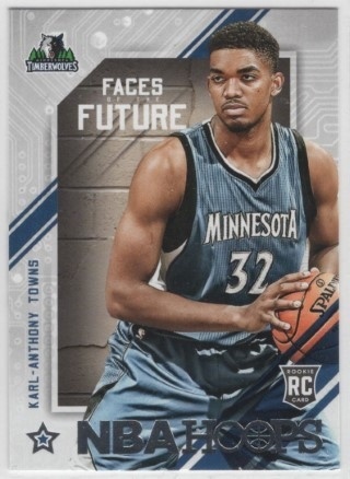2015-16 Hoops - Faces of the Future #05 - Karl-Anthony Towns - ROOKIE - Minnesota Timberwolves