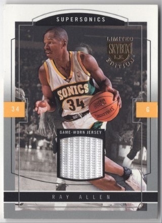 2003-04 SkyBox LE - Jersey Proofs #09 - Ray Allen MEM, SN399 - Seattle Supersonics