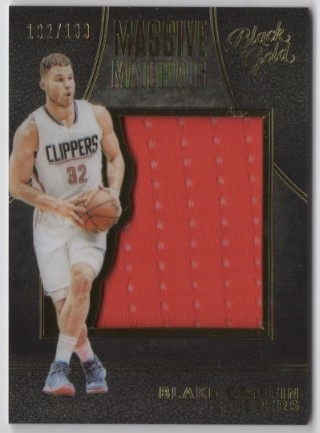 2015-16 Panini Black Gold - Massive Materials #06 - Blake Griffin MEM, SN199 - LA Clippers