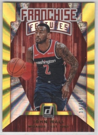 2019-20 Donruss - Franchise Features Holo Yellow Laser #06 - John Wall SN25 - Washington Wizards