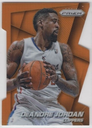 2014-15 Panini Prizm - Prizms Orange Die Cut #041 - DeAndre Jordan SN139 - LA Clippers