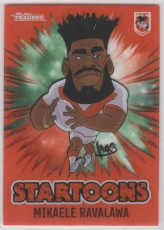 NRL - 2021 Traders - Startoons - #ST15 - Mikaele Ravalawa - St. George Dragons