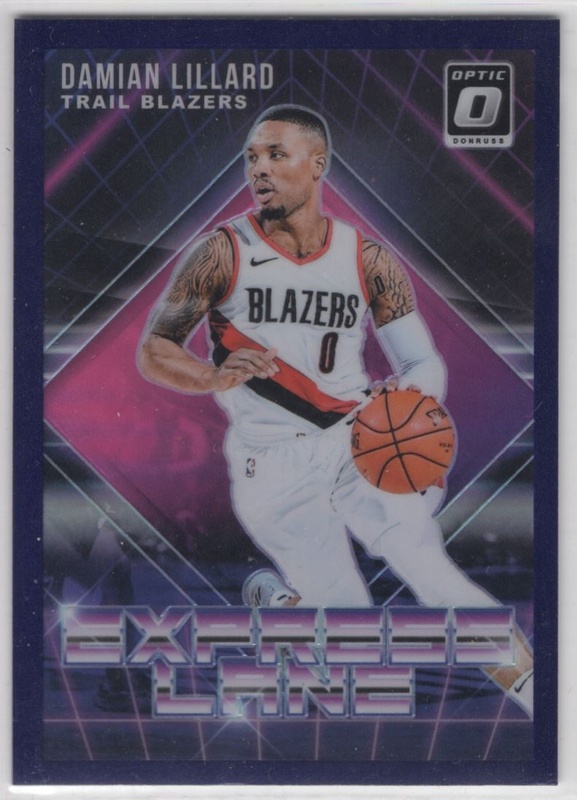 2018-19 Donruss Optic - Express Lane Purple #19 - Damian Lillard - Portland Trailblazers