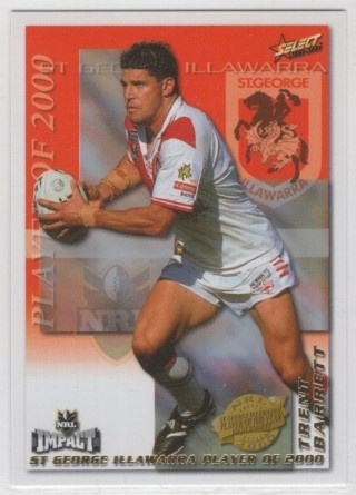 NRL - 2001 Select Impact - Club Player of 2000 #CP13 - Trent Barrett - St. George Dragons