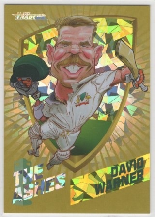 CRICKET - Traders 2021-22 - Ashes Caricatures Gold #CGO9 - David Warner (PR310)  - Australia