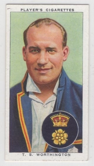 CRICKET - John Player & Sons 1938 Cricketers - #32 Stan Worthington - Derbyshire