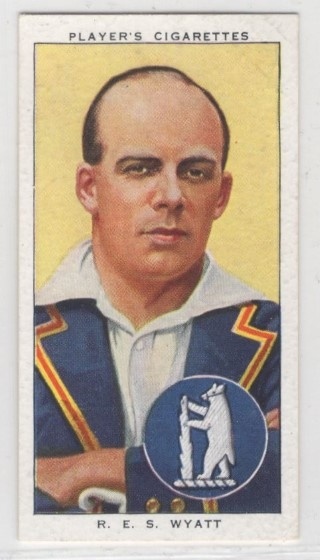 CRICKET - John Player & Sons 1938 Cricketers - #33 Robert E.S. Wyatt - Warwickshire