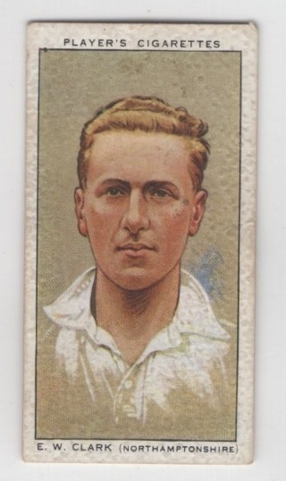 CRICKET - John Player & Sons 1934 Cricketers - #06 Nobby Clark - Northamptonshire