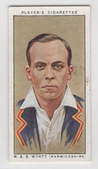 CRICKET - John Player & Sons 1934 Cricketers - #34 Bob Wyatt - Warwickshire