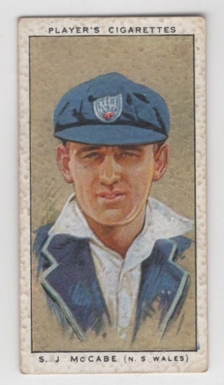 CRICKET - John Player & Sons 1934 Cricketers - #45 Stan McCabe - New South Wales