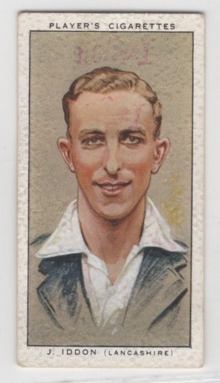CRICKET - John Player & Sons 1934 Cricketers - #14 Jack Iddon - Lancashire