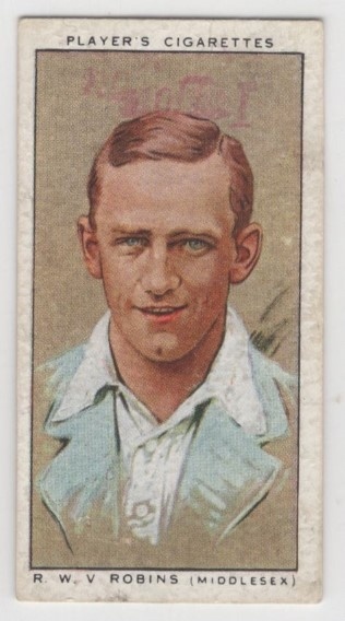 CRICKET - John Player & Sons 1934 Cricketers - #24 Walter Robins - Middlesex