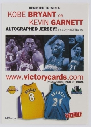 2000-01 Upper Deck Victory - Promo #NNO - Kobe Bryant / Kevin Garnett - LA Lakers / Minnesota Timberwolves