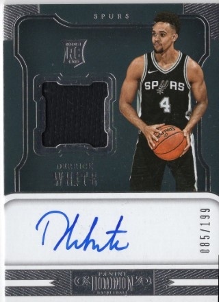 2017-18 Panini Dominion - #169 - Derrick White AUTO, MEM, SN199 - ROOKIE - San Antonio Spurs