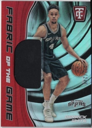 2017-18 Totally Certified - Fabric of the Game Rookies #FR-DWT - Derrick White MEM, SN249 - ROOKIE - San Antonio Spurs