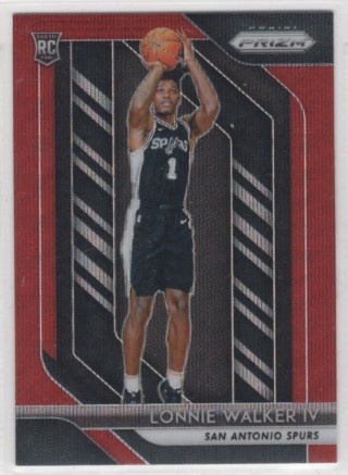 2018-19 Panini Prizm - Prizm Ruby Wave - #251 - Lonnie Walker IV - ROOKIE - San Antonio Spurs