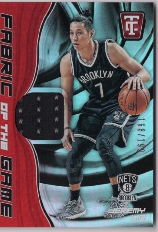 2017-18 Totally Certified - Fabric of the Game #FG-JLN - Jeremy Lin MEM, SN199 - Brooklyn Nets