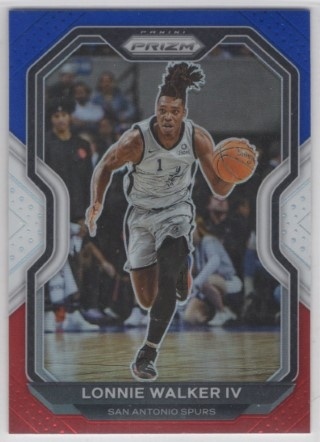 2020-21 Panini Prizm - Prizm Red, White & Blue #142 - Lonnie Walker IV - San Antonio Spurs