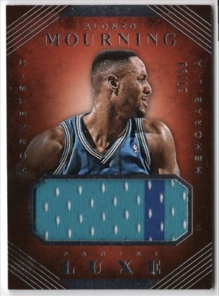 2015-16 Panini Luxe - Memorabilia #52 - Alonzo Mourning MEM, SN99 - Charlotte Hornets
