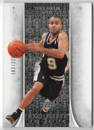 2005-06 Exquisite Collection - #038 Tony Parker SN225 - San Antonio Spurs