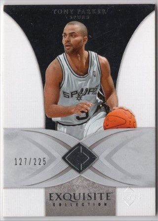 2006-07 Exquisite Collection - #038 Tony Parker SN225 - San Antonio Spurs