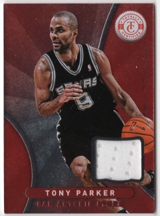2012-13 Totally Certified - Totally Red Memorabilia #50 - Tony Parker MEM - San Antonio Spurs