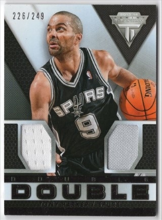 2013-14 Panini Titanium - Double Double Jerseys #50 - Tony Parker MEM, SN249 - San Antonio Spurs