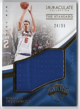 2016-17 Immaculate Collection - The Standard #ST-KPZ - Kristaps Porzingis MEM, SN99 - New York Knicks