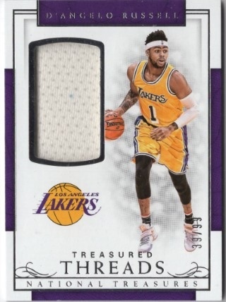 2016-17 Panini National Treasures - Treasured Threads #45 - D'Angelo Russell MEM, SN99 - LA Lakers