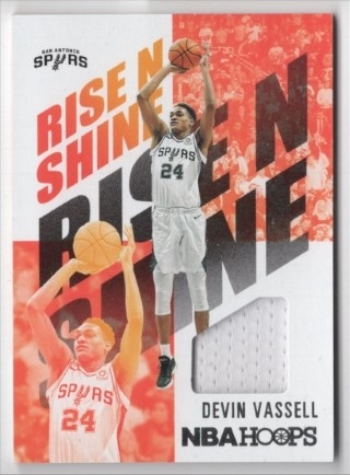 2020-21 Hoops - Rise N Shine Memorabilia #RNS-DVS - Devin Vassell MEM - ROOKIE - San Antonio Spurs